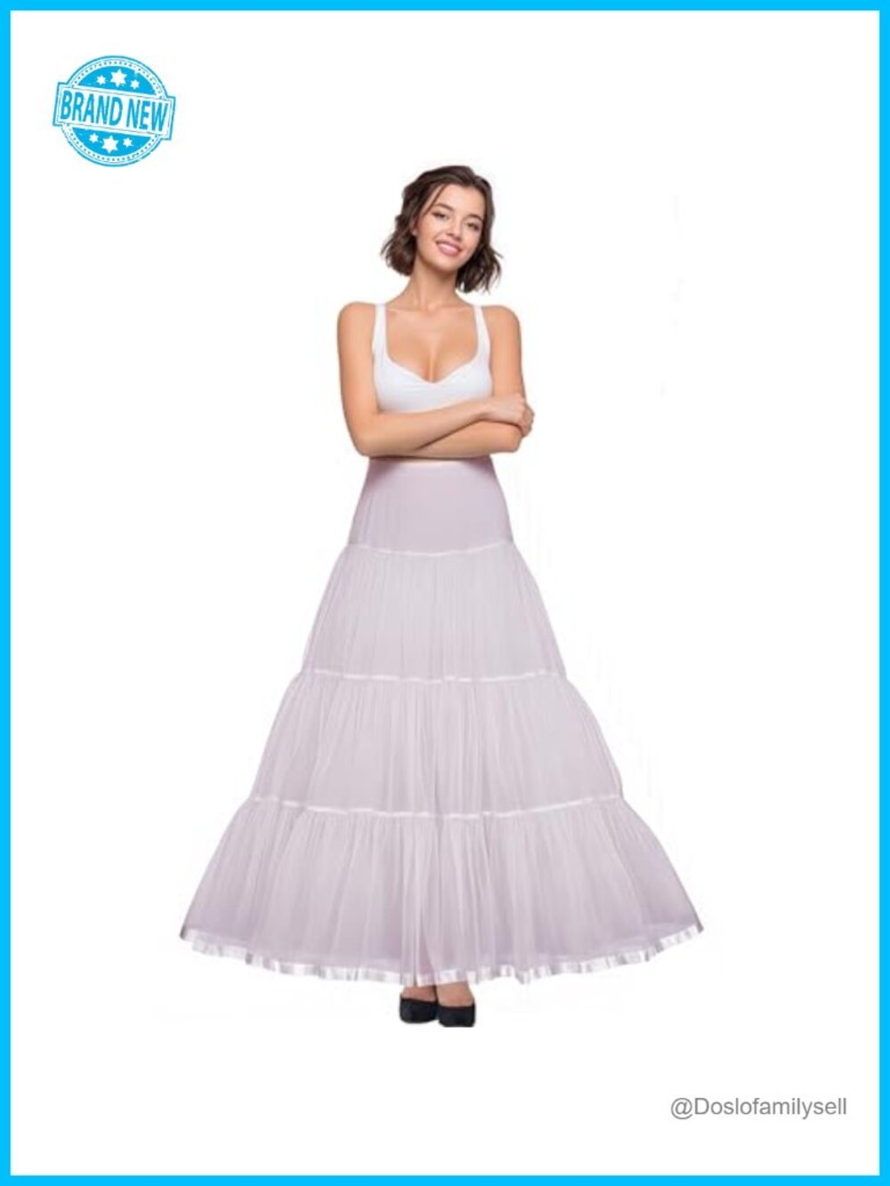 Floor Length Wedding Petticoat A-Line Underskirt Organza Spandex S-3XL